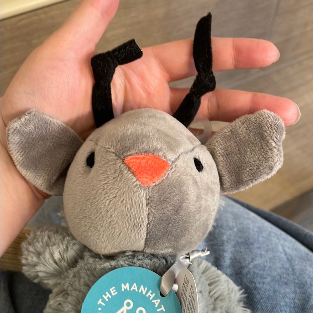 THE MANHATTAN TOY COMPANY NWT Gray and Tan Plush Toy Reindeer - Picture 10 of 12
